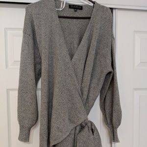 Gray wrap sweater